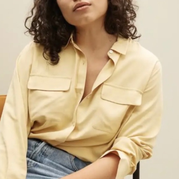 Everlane Utility Silk Shirt Size 8 - Picture 1 of 8